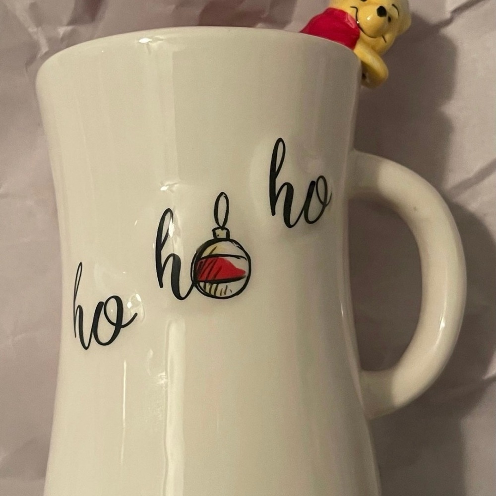 Charming White Holiday Mug with Ornament and Bear Design